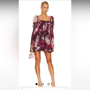 Bardot Floral Burgundy and Pink Dress